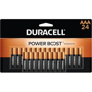 Duracell Coppertop AAA Batteries with Power Boost Ingredients, 24 Count Pack Triple A Battery with Long-Lasting Power, Alkaline AAA Battery for Household and Office Devices