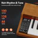88 Key Weighted Keyboard Piano with Sustain Pedal, Power Adapter & Sheet Music Stand - Home Digital Piano, Brown (Keyboard Only), 51 inches x 10.6 inches x 3.5 inches