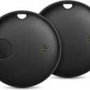 Geevon Smart Tag-2 Pack Bluetooth Tracker Work with Apple Find My (iOS Only).Item Finder for Keys, Wallet,Backpack, Luggage (2P Black)