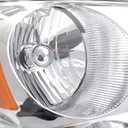 Headlight Assembly Chrome Amber Compatible with 2004 2005 2006 2007 Chevy Malibu (Compatible with 2008 Malibu Classic Model)
