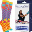 Nurse Yard Compression Socks for Nurses - Women & Men - 20-30mmHg Graduated Compression, Zero-Toe Compression, For Medical Staff, Nursing, Athletic Support Such As Running, Cycling, Hiking - 1 Pair, Size: XX-Large