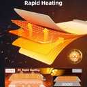 Warming Mat For Food 500W Graphene High-Tech 5s Rapid Food Warming Mat,6-Temp And 6h Timer Food Warmer,Auto Shut Off Chafing Dishes For Buffet,Roll Up Food Warmers For Parties Buffet White