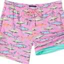 SURF CUZ Mens Swim Trunks with Compression Liner Quick Dry Swim Shorts Swimming Trunks 2 in 1 Bathing Suit Zipper Pockets