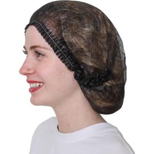 Disposable Pleated Bouffant, Polypropylene Non-Woven Hair Cover, Breathable & Latex-Free, Hygienic Hair Net (24", Black)