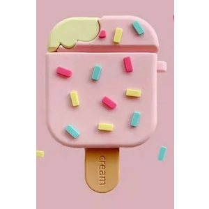 Cartoon Ice Cream for Apple for For AirPods Bluetooth Headphone Cover, Silicone Soft Cover Protective Case , Pack of 3