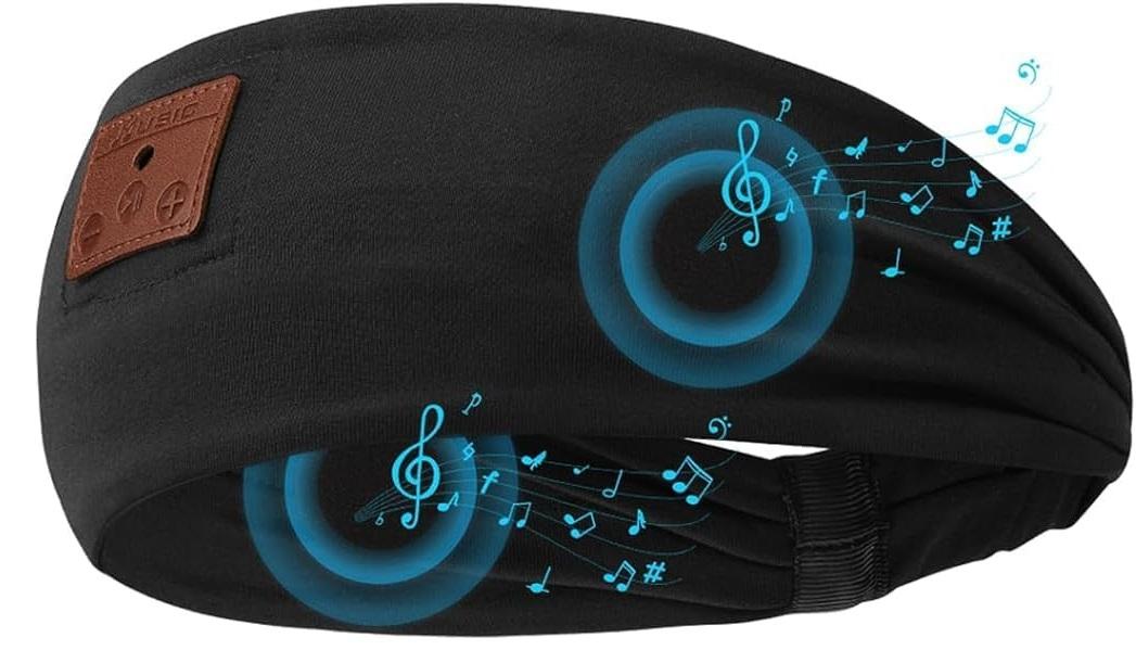 Sleeping Headphones Wireless Bluetooth 5.4, Headband Headphones with Ultra-Thin Speakers, Bluetooth Headband for Side Sleepers, Running, Workout, Insomniac, Travel, Meditation（Black)