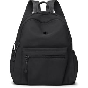Tanweibago Mini Nylon Women Backpacks,11L Small Ladies backpacks Casual Lightweight Women Shopping Travel Daypack (Z-Black)
