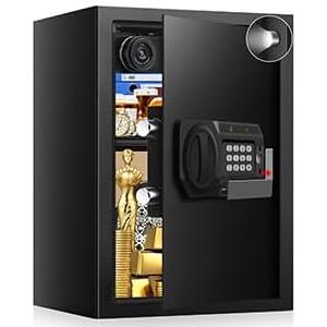 3.0 Cub Large Safes for Home Use Fire and Water Proof, Anti-Theft Digital Security Safe Box with Electronic Keypad and Key, Fire Proof Safe for Home Documents Firearm Medicine Money Valuables (3.0 Cubic Feet)