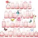 Glass Bud Vases in Bulk Set of 29 Pcs,Small Glass Vases for Flowers as Wedding Centerpieces for Tables,Clear Flower Vases Suitble for Wedding Decorations,Home Decor (Light Pink, 30 pcs)