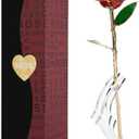 Valentines Day Gifts for Her, Real Rose Dipped in 24K Gold, Preserved Rose Flower, Golden Dipped Rose for Valentine's Day, Mothers Day, Wedding