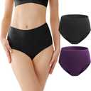 Womens Incontinence Underwear Washable, 2 oz Absorbency Leakproof Panties for Female Urinary Leakage 2 Pack (Black-Berry, M)