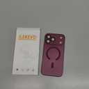 Magnetic for iPhone 17 Pro Case [Compatible with MagSafe][Built-in Camera Lens Protector] Slim Thin Soft Silicone Bumper Shockproof Metallic Luster Phone Case (Burgundy)