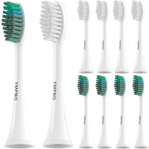 10 Pack Toothbrush Replacement Heads Compatible with TAO Clean Sonic Toothbrush Adults, Tooth Brush Head Toothbrush Heads Refill, Medium Bristles, Super Clean+Whitening
