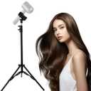 Hair Dryer Stand, Hands Free Hair Dryer Holder with 360-Degree Rotating Universal Clip, 22-63 Inch Height Adjustable Blowdryer Holder for Bathroom Vanity Makeup Room