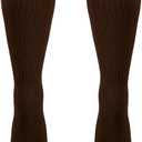 NuVein Compression Socks, 15-20 mmHg Support for Men, Padded Cushion Foot, Knee High, Closed Toe, Brown, X-Large