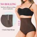 Nebility Tummy Control Panties Seamless Shapewear High Waisted Body Shaper Butt Lifter Panty Shaping Boyshorts Underwear (Brown, L)