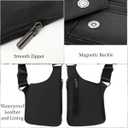 Double Shoulder Armpit Bag for Men, Fashion Leather Double Shoulder Straps Holster Wallet Adjustable Oxford Cloth Underarm