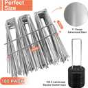 100 Pack Landscape Staples with Gasket Caps, 6 Inch Garden Stakes, U-Shaped Pins for Tube, Lawn Fence Pins for Landscape Fabrics Irrigation Tubing and Weed Barriers