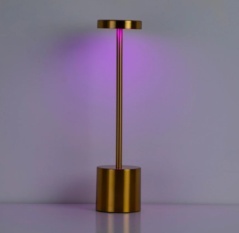 Merkury Innovations. Metal Led Touch Lamp. Touch Control. Rechargeable. 8RGB Color Modes