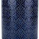 KOOV Kitchen Utensil Holder, Large Utensil Holders for Countertop, 6 x 7 Inches Ceramic Utensil Crock, Deep and Stable, Cooking Utensil Holder, Embossed Pattern (BLue)