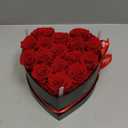 16 Preserved Roses in Heart-Shaped Box, Flowers for Delivery Prime Last up 2 Years, Real Forever Flowers for Wife, Girlfriend, Mother, Eternal Roses for Anniversary - Red