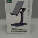 OCYCLONE Phone Stand, Adjustable Height and Angle Foldable Cell Phone Stand Holder for Desk, Taller iPhone Stand Compatible with 4.7"-13" Smartphones iPad Tablet, Black