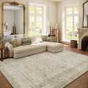 Machine Washable Rugs for Living Room: 6x9 Area Rugs for Bedroom Boho Vintage Rugs Stain Resistant Non Slip Low Pile Soft Lightweight Carpet for Kitchen Dining Room Farmhouse Nursery Kids Room