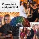 2 x Boots on The Ground Hand Fan,Boots on The Ground Fan,Clap Fans for Line Dancing,Large Folding Hand Fan,Party,Dance Enthusiasts Gift (Colorful Light)