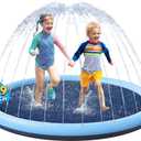VISTOP Non-Slip Splash Pad for Kids and Dog, Thicken Sprinkler Pool Summer Outdoor Water Toys - Fun Backyard Fountain Play Mat for Baby Girls Boys Children or Pet Dog (59 inch, Blue&Blue)