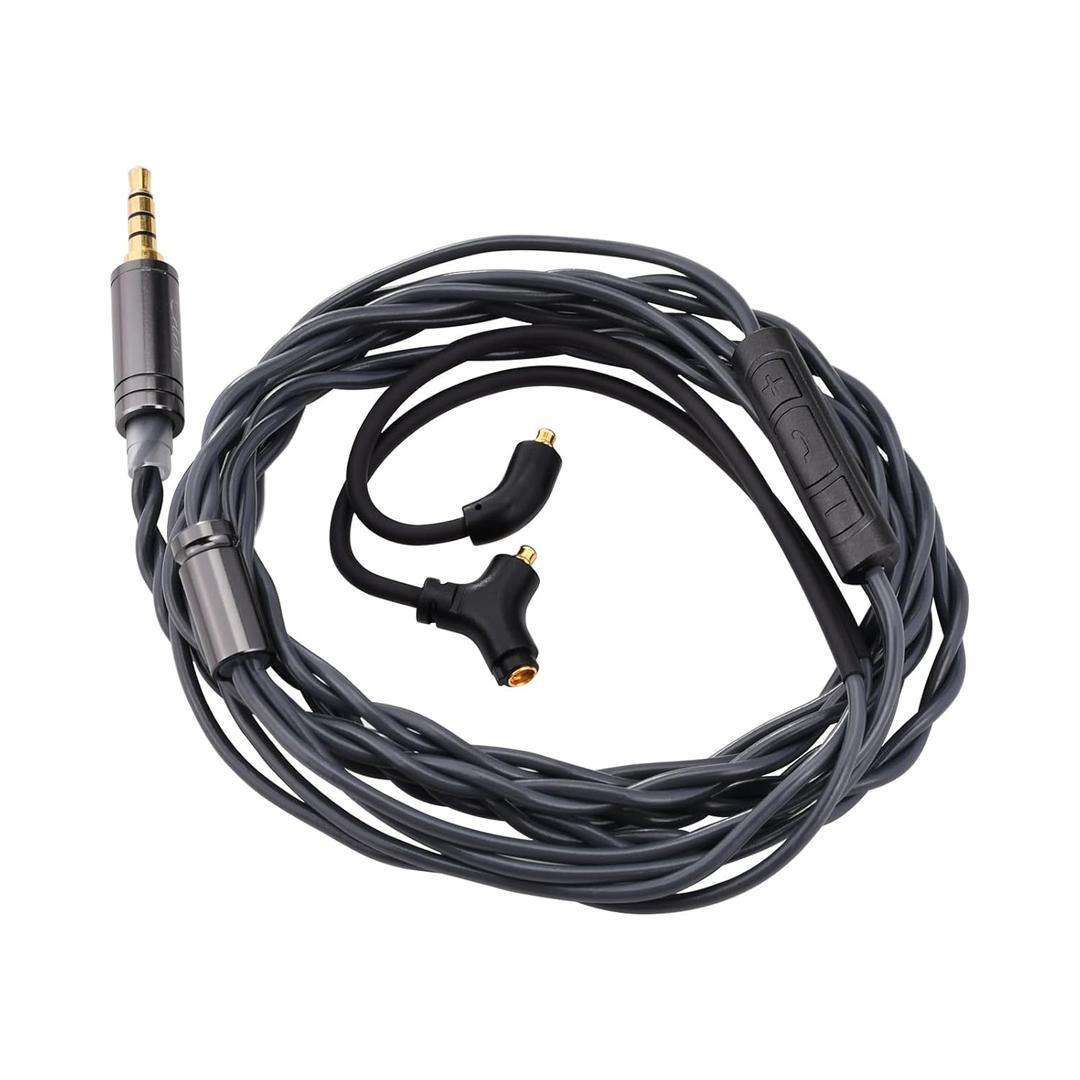 QOA Kinera Celest RUYI IEM Cable with Mic,2 Core 16 OFC Wires Replacement Detachable Cables,Aux Cable HiFi in Ear Earphone Cable for Audiophile Musician