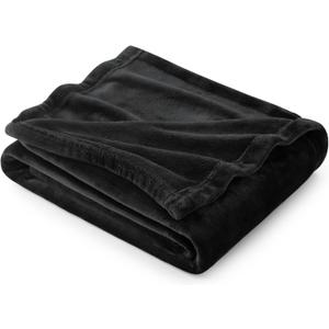Bedsure Fleece Throw Blanket for Couch Black - Lightweight Plush Fuzzy Cozy Soft Blankets and Throws for Sofa, 50x60 inches