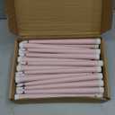 Handepo 48 Pack Flameless Taper Candles Realistic with Yellow Flickering Candlelights Plastic 11 Inch Last Long Battery Operated Window Candlestick for Halloween Christmas(Pink)