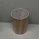 Aspen Creative 31270A Transitional Drum (Cylinder) Shaped Spider Construction Lamp Shade in Beige with Brown Trim Crinkle, 8" wide (8" x 8" x 11")