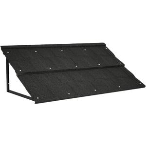 uyoyous Metal Awning Window Awnings Exterior 52" W x 31" H Triangle Metal Frame, Door Entrance Awnings for Outside, Entry Doors, Windows, Balconies, Black (Tile Shaped)