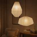 METHEDEECO 2PCS Large Paper Lantern Lampshades, 14 Inch + 19 Inch White, 20 inches