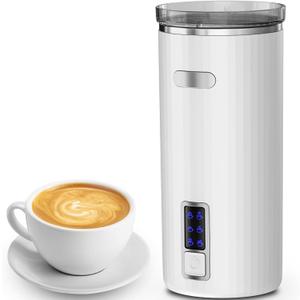 Milk Frother, 6-in-1 Electric Milk Steamer, 8.5oz/250ml Automatic Warm and Cold Foam Maker and Milk Warmer for Latte, Cappuccinos, Macchiato, From the Makers of Instant 400W, White