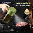 Glass 2 In 1 Olive Oil Dispenser Bottle for Kitchen Gadgets, Olive Oil Sprayer for Cooking 17oz/500ml (Light Blockage, Green)