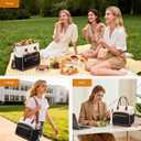 LOVEVOOK Lunch Bag Women, Insulated Adult Lunch Box for Women Work, Wide Opening Leakproof Cooler Tote Bag for Office Campus Picnic Beach with Shoulder Strap, Loncheras Para Mujer with Cup Holder