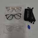 Gaoye Blue Light Blocking Glasses Women/Men, Fashion Cat Eye Fake Eyeglasses UV Ray Filter Computer Gaming Glasses (3 Pack, Black+Pink+Transparent)