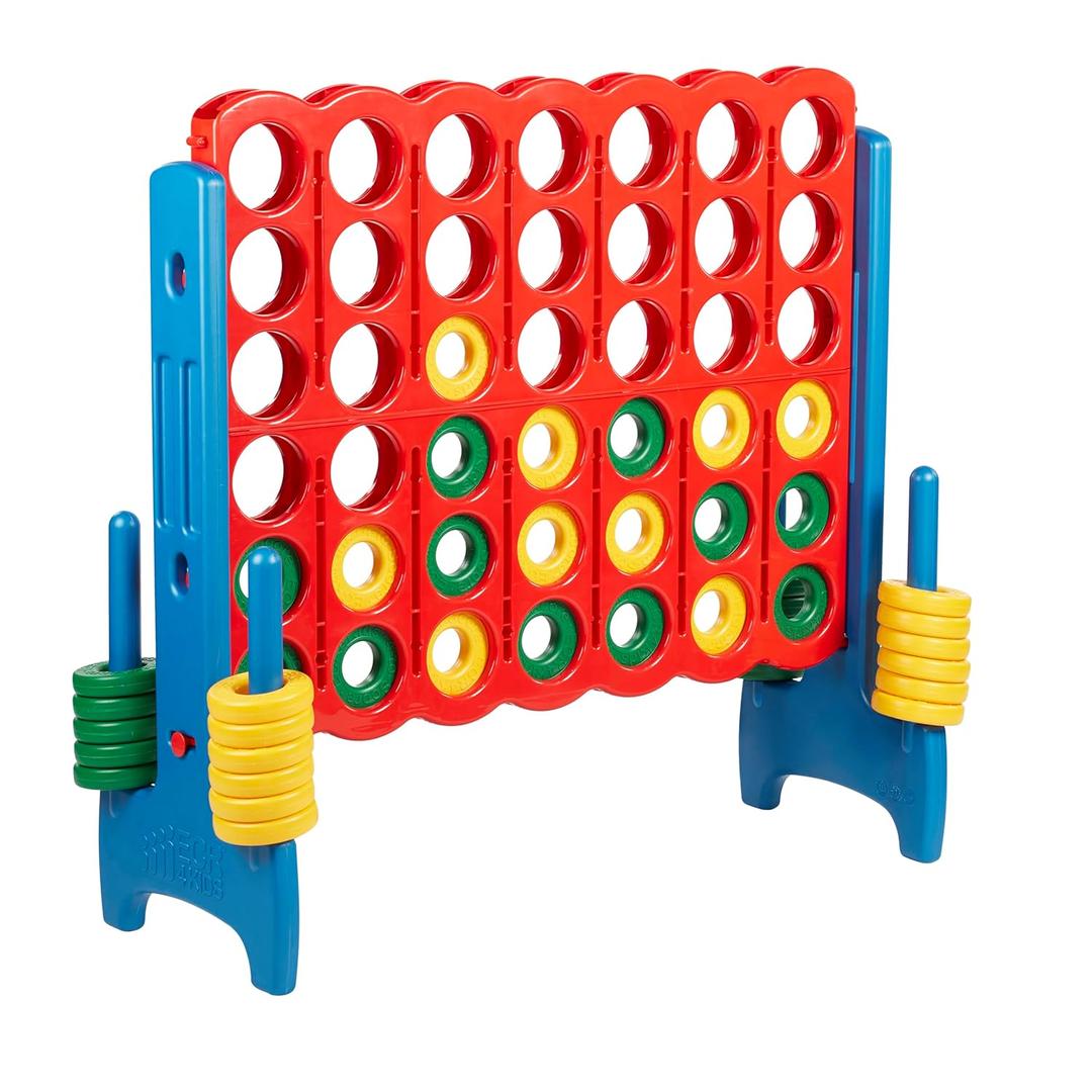 ECR4Kids Jumbo 4-to-Score Giant Game with 42 Rings and Reset Sliders, Kids Games, Assorted