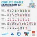 American Mahjong Tiles Set, 166 Tiles & 3 Dice & 4 Rack Pushers, 1.2 Inch Tiles