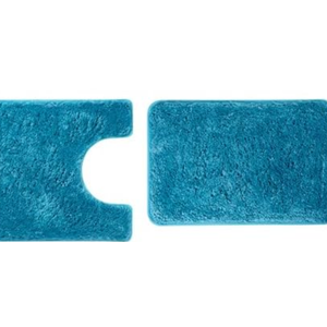 WCBSTT 2 Pieces Luxury Bathroom Rug Set with U-Shaped Toilet Rug, Non-Slip Rubber Bottom,Water Absorption, Quick Dry, Ultra Soft, Bath Mats for Bathroom, Tub(Turquoise)