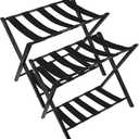 Tacomany Fully Assembled Luggage Rack with Shelf for Suitcase for Bedroom (Pack of 2, Black), ‎24 x 16 x 24 inches