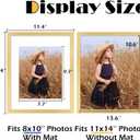 11x14 Picture Frame, Display 8X10 Picture Frames with Mat or 11x14 without Mat, Wall Mounting Display Photo Frames, Gold
