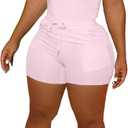 LovelyWholesale Short Sets for Women Summer 2 Piece Outfits Casual Workout Sets Pink X-Large (Pink, XL)