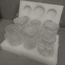 ZENFUN 6 Pack Glass Tulip Sundae Cups, 6.7 Ounce Clear Milkshakes Footed Ice Cream Cups Dessert Bowls Set for Sherbet Trifle, Fruit, Salad, Snack, Cocktail