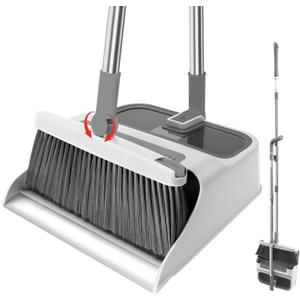 Broom with Dustpan Combo Set,51 Adjustable Long Handle,Broom and Dustpan,Durable & Versatile,All-in-One Effortless Cleaning for All Floors