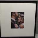 Americanflat 20x20 Wedding Signature Frame with Polished Plexiglass - Use as 8x10 Frame with Mat or Display 20x20 Photos Without Mat - Streamline Collection - Autograph Frames for Wall - Black