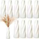 10 Pack Composite Plastic Flower Vases Bulk White Small Tall Conic Floral Vases for Centerpieces Unbreakable Bud for Wedding Party Living Room Decor(Retro)