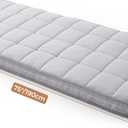Jamdok 4Inch Cot Mattress Topper,Narrow Twin Gel Infused Memory Foam,Machine Washable Thickened Pillow Top Cover,Roll Up Floors Mat,Portable Folding Sleep Pad(75 X 30)